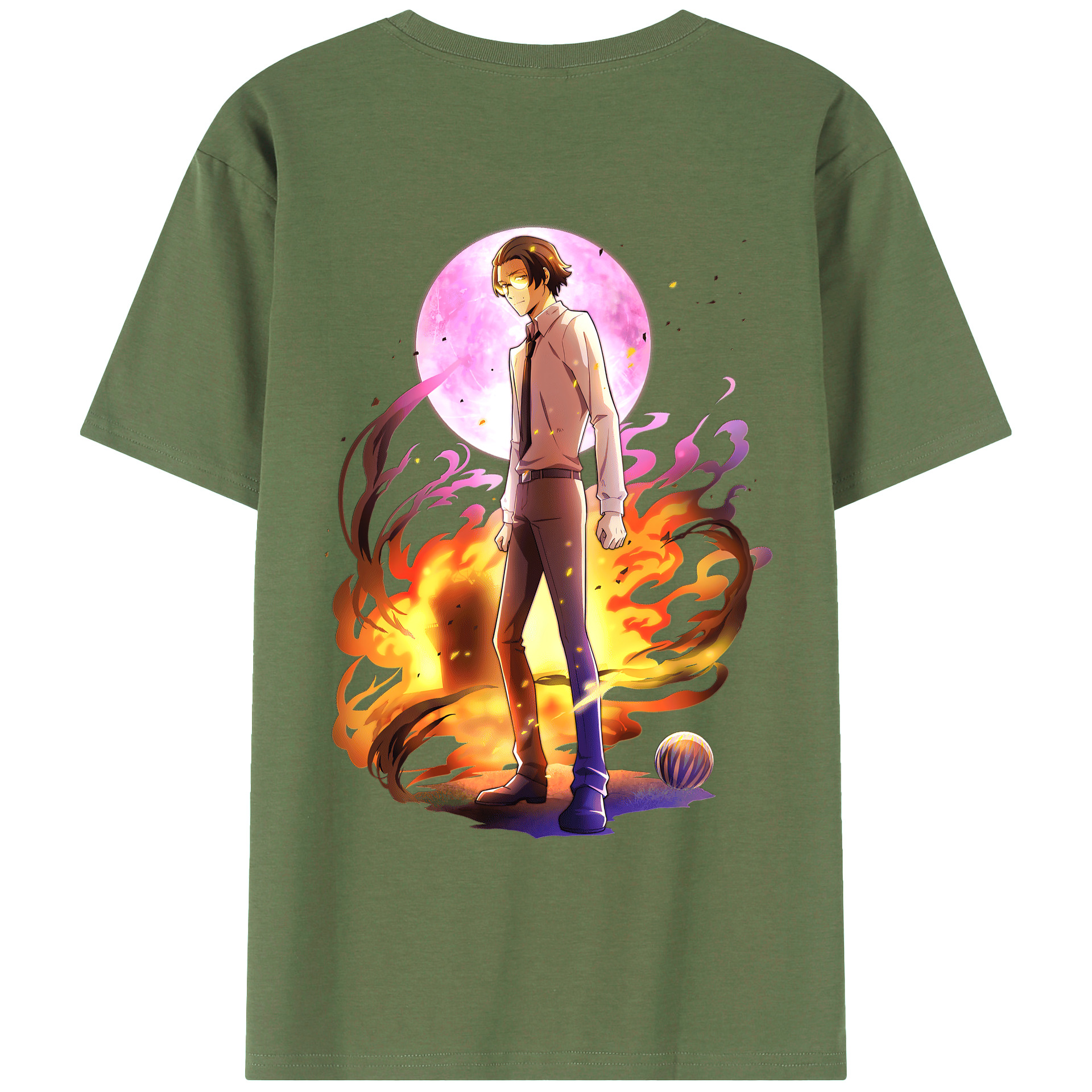 （画像用） 文豪ストレイドッグス Bungo Stray Dogs 綿100％ メンズ半袖Tシャツ（バックプリント） 通気性